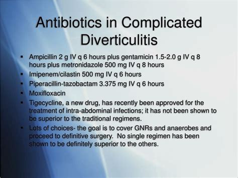 PPT - Choice of Antibiotics in Diverticulitis PowerPoint Presentation, free download - ID:6598062