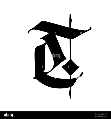 Letter T in the Gothic style. Vector. Alphabet. The symbol is isolated ...