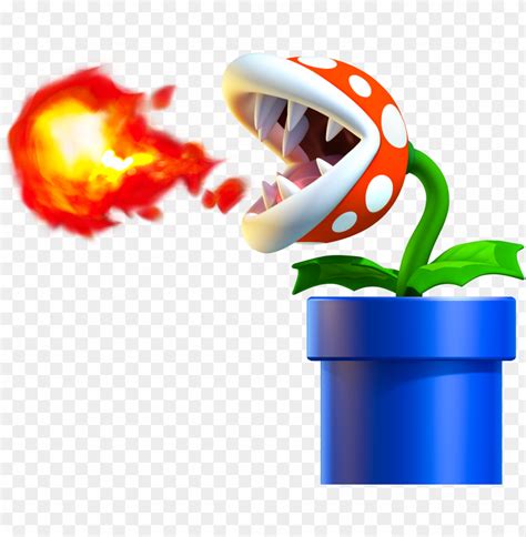 Enemy Art From New Super Mario Bros - Fire Piranha Plant Mario PNG Transparent With Clear ...