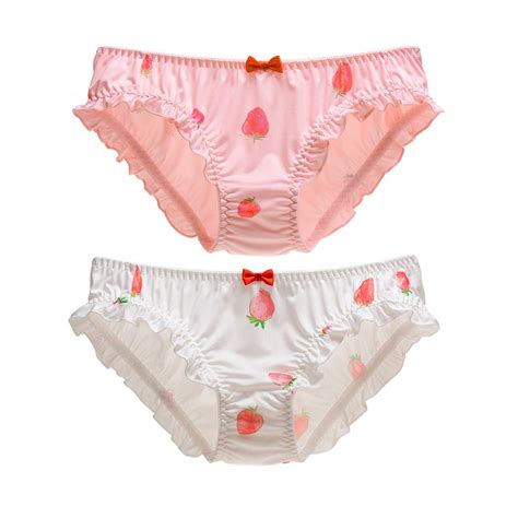 Buy Joyralcos Japanese Strawberry Print Bikini Panties 2 Pack Briefs ...