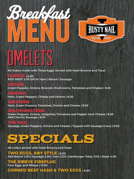 Rusty Nail Saloon | Food Menu | Catering | Appetizers, Burgers, Taco ...