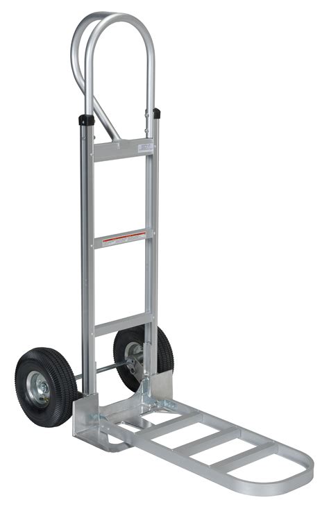 Aluminum P Handle Hand Truck with Pneumatic Wheels - Capacity 300 lbs.