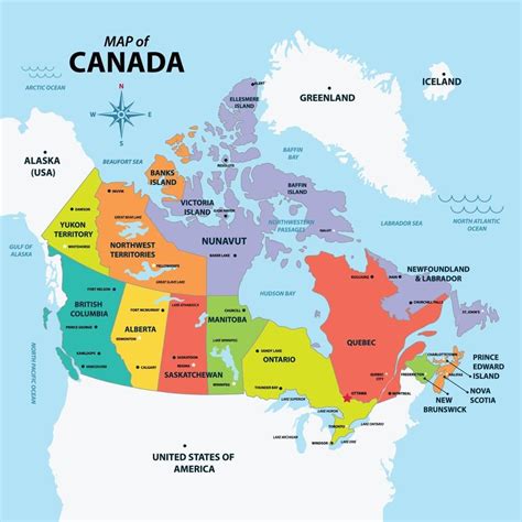 Canada Map With All States | Canada map, Geography of canada, Canada travel