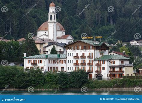 Auronzo Di Cadore, Italy. August 10, 2018: Beautiful Tourist Mountain Town Editorial Photo ...