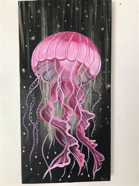 Pink jellyfish | Etsy | Jellyfish drawing, Jellyfish painting ...