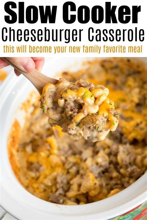 Crockpot Hamburger Casserole #hamburgermeatrecipes Crockpot Hamburger ...