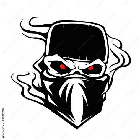 Skull bandana hat Outlaw Stock Vector | Adobe Stock