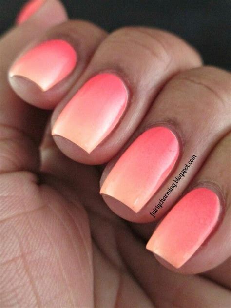 Ombre nails | Faded nails, Coral ombre nails, Coral gel nails