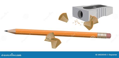 Pencil and Sharpener stock vector. Illustration of sharpener - 34020545