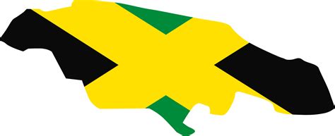 Jamaica map city color of country flag. 12177245 PNG