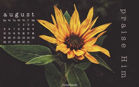 August 2018 - Praise Him Desktop Calendar- Free August Wallpaper