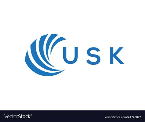 Usk letter logo design on white background Vector Image