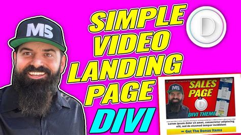 Simple Video Landing Page with Divi Theme Tutorial - YouTube