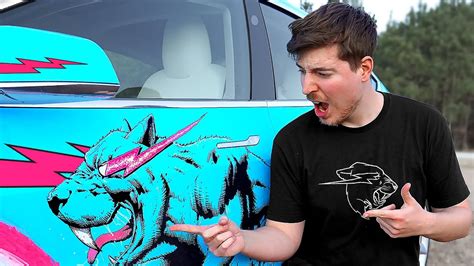 Surprising MrBeast With A Custom Tesla!! 🚘🚗 (Satisfying)