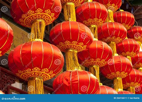 Red Chinese lanterns stock image. Image of hang, shanxi - 26416611