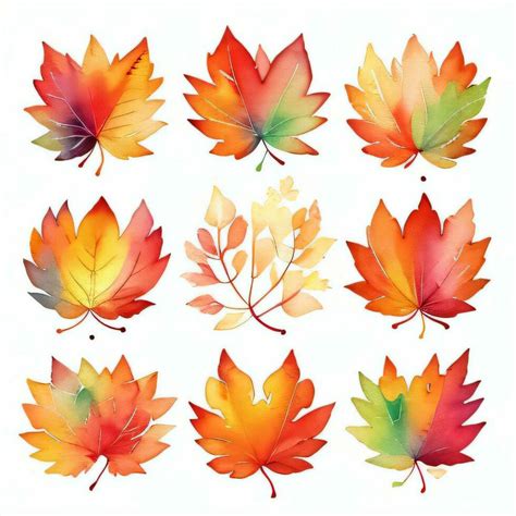 Watercolor Fall Leaves Clipart 29999449 Stock Photo at Vecteezy