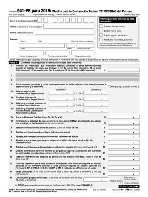 Forma 941 pr 2019: Fill out & sign online | DocHub