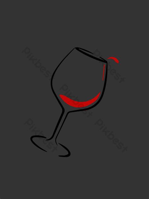 Cartoon Red Wine Glass Vector PNG Images | AI Free Download - Pikbest