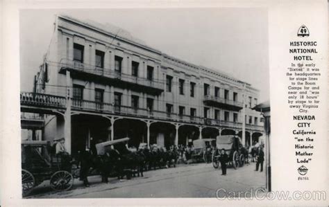 Historic National Hotel Nevada City, CA Postcard