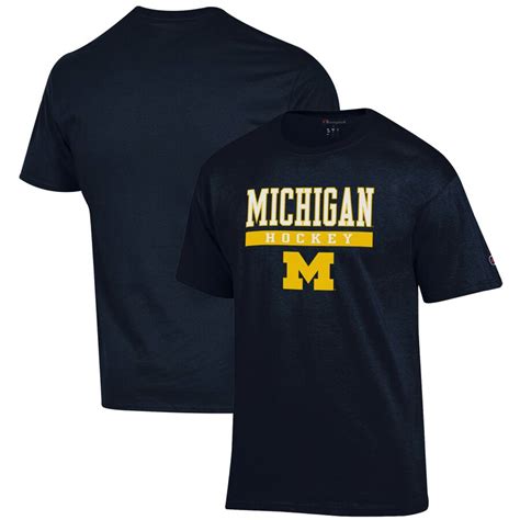 Champion Michigan Wolverines Navy Hockey Lockup T-Shirt