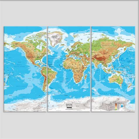 World Map Canvas Print, World Map Wall Art, World Map Print - Etsy