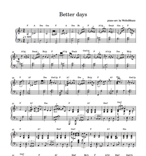 Better Days by Ant Clemons & Justin Timberlake - sheet music, piano arrangement - WellofMusic