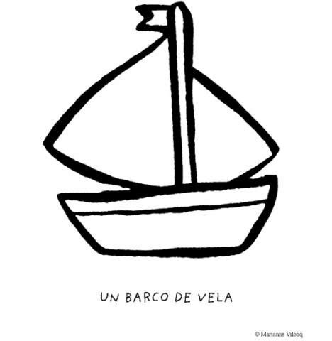 Imprimir: Dibujos infantiles de un barco de vela para imprimir y colorear