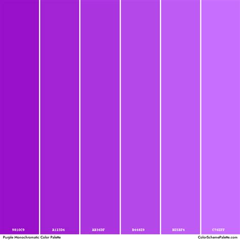 Purple Monochromatic - ColorSchemePalette.com