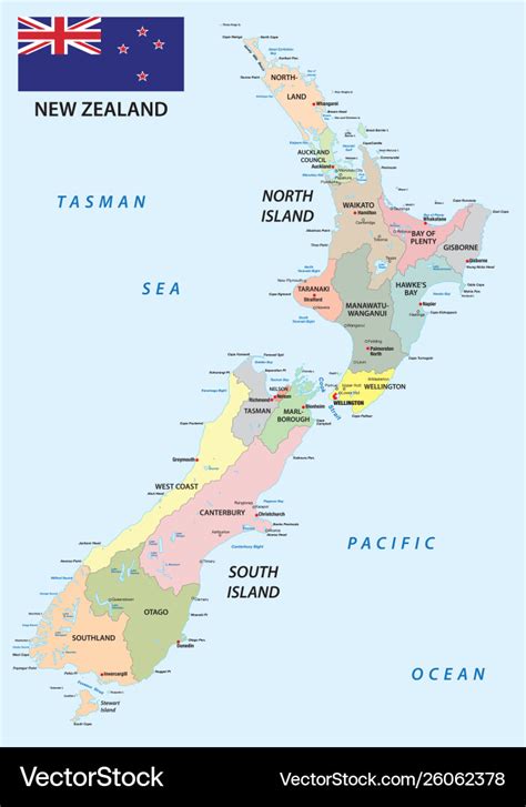 New zealand administrative and political map Vector Image