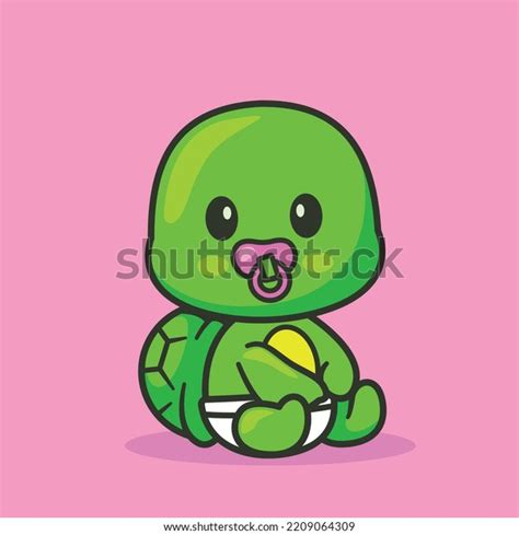 Cute Baby Turtle Cartoon Icon Stock Vector (Royalty Free) 2209064309 ...