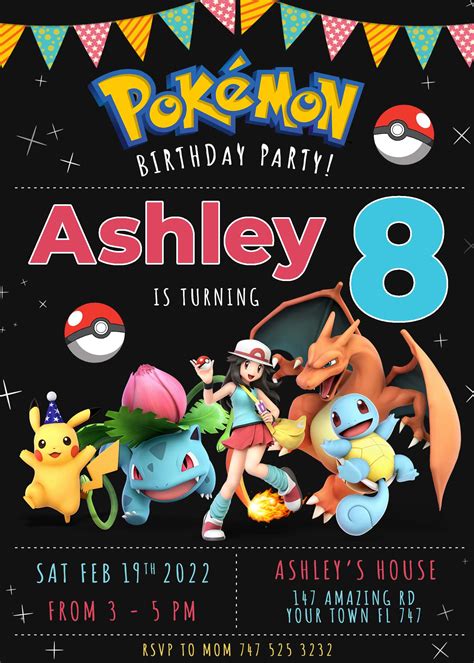 Pokemon Charizard Birthday Invitation | Fantastic Invite