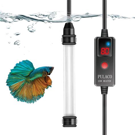 Buy PULACO 50W Mini Aquarium Heater with External Controller & LED ...