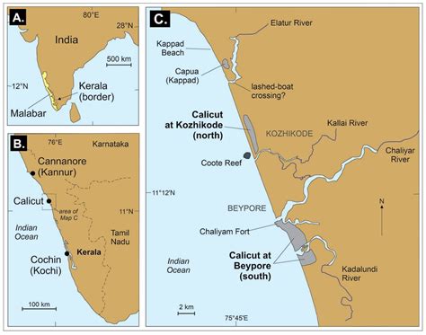 Calicut On A Map - Bobbie Stefanie