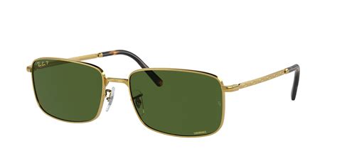 Ray Ban Polarized Dark Green Chromance Rectangular Unisex Sunglasses RB3717 9196P1 60 - Walmart.com