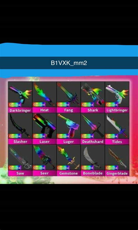 ROBLOX MM2 CHROMA WEAPONS ALL *CHEAPEST ON THE MARKET*, Video Gaming, Gaming Accessories, In ...