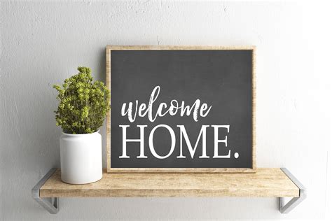 Printable Wall Art Welcome Home Chalkboard Quote Home | Etsy