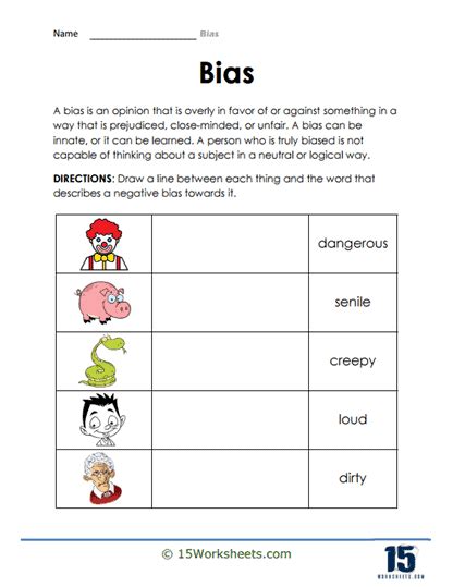 Bias Worksheets - 15 Worksheets.com