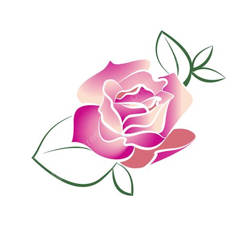 Valentines Day Roses Vector Material Flowers Plants, Pink, Small Fresh, Silhouette PNG and ...