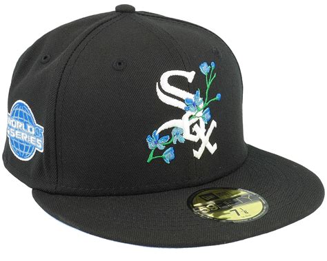 Chicago White Sox 59FIFTY Sidepatchbloom Black Fitted - New Era Cap ...