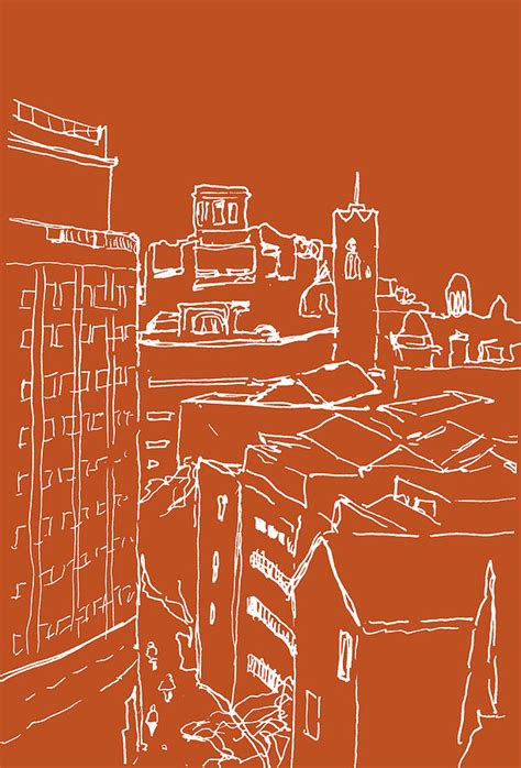 Barcelona skyline Drawing by Claudia Stocker | Fine Art America