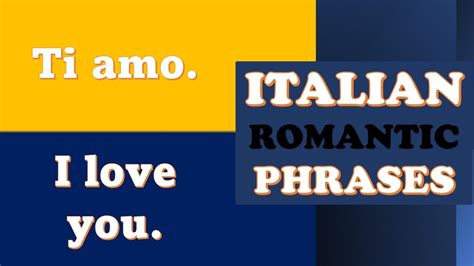 Italian ROMANTIC Phrases| Learn Italian Phrases For Travelling! - YouTube