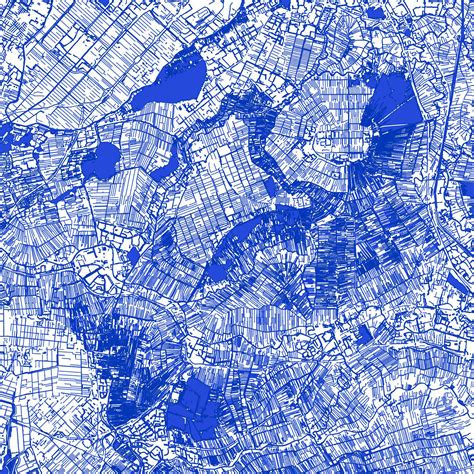 The Netherlands mapped by its canals, streams, rivers, lakes and ponds... all 1.3 million of ...