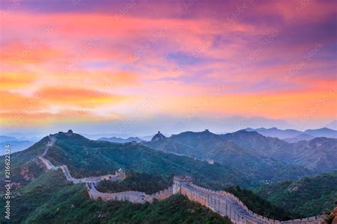 Great Wall of China at Sunrise Stock Photo | Adobe Stock