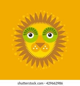 Funny Face Big Cat Lion Mane Stock Vector (Royalty Free) 429662986 ...