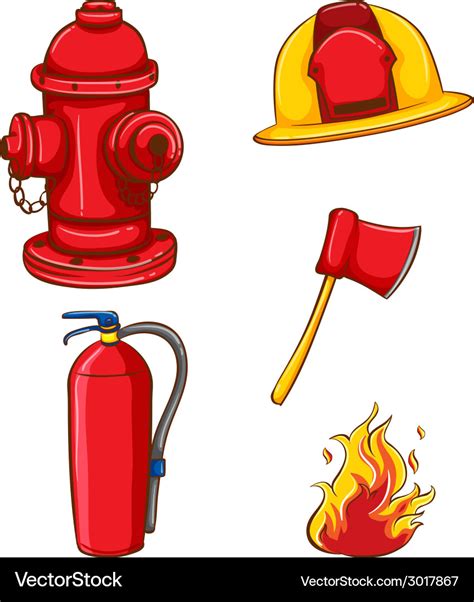 Fireman equipment Royalty Free Vector Image - VectorStock