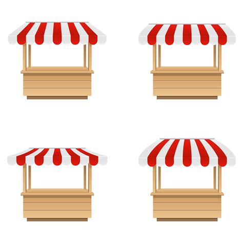 Empty market stall set isolated on white background 1213903 Vector Art ...