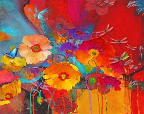 Abstract Poppies - Paint By Numbers - Num Paint Kit