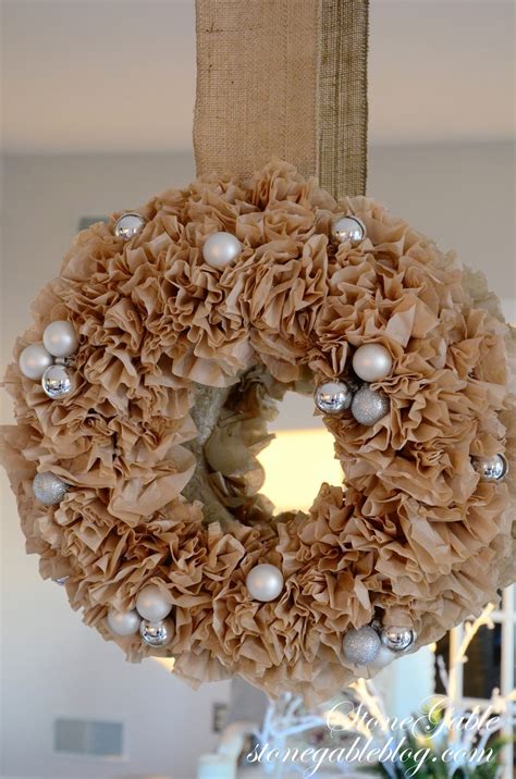 COFFEE FILTER TREE AND WREATH DIY - StoneGable