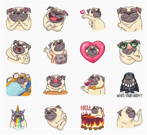 Pug Power WhatsApp sticker pack | Pugs, Pug breed, Stickers