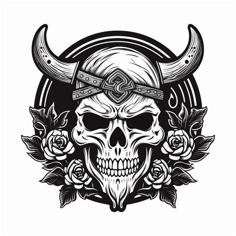 Viking warrior handdrawn logo design illustration 23813883 Vector Art ...